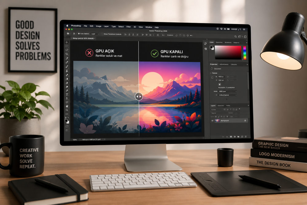 Photoshop Soluk Renk Sorunu ve Çözümü (MacBook Pro & macOS Tahoe)